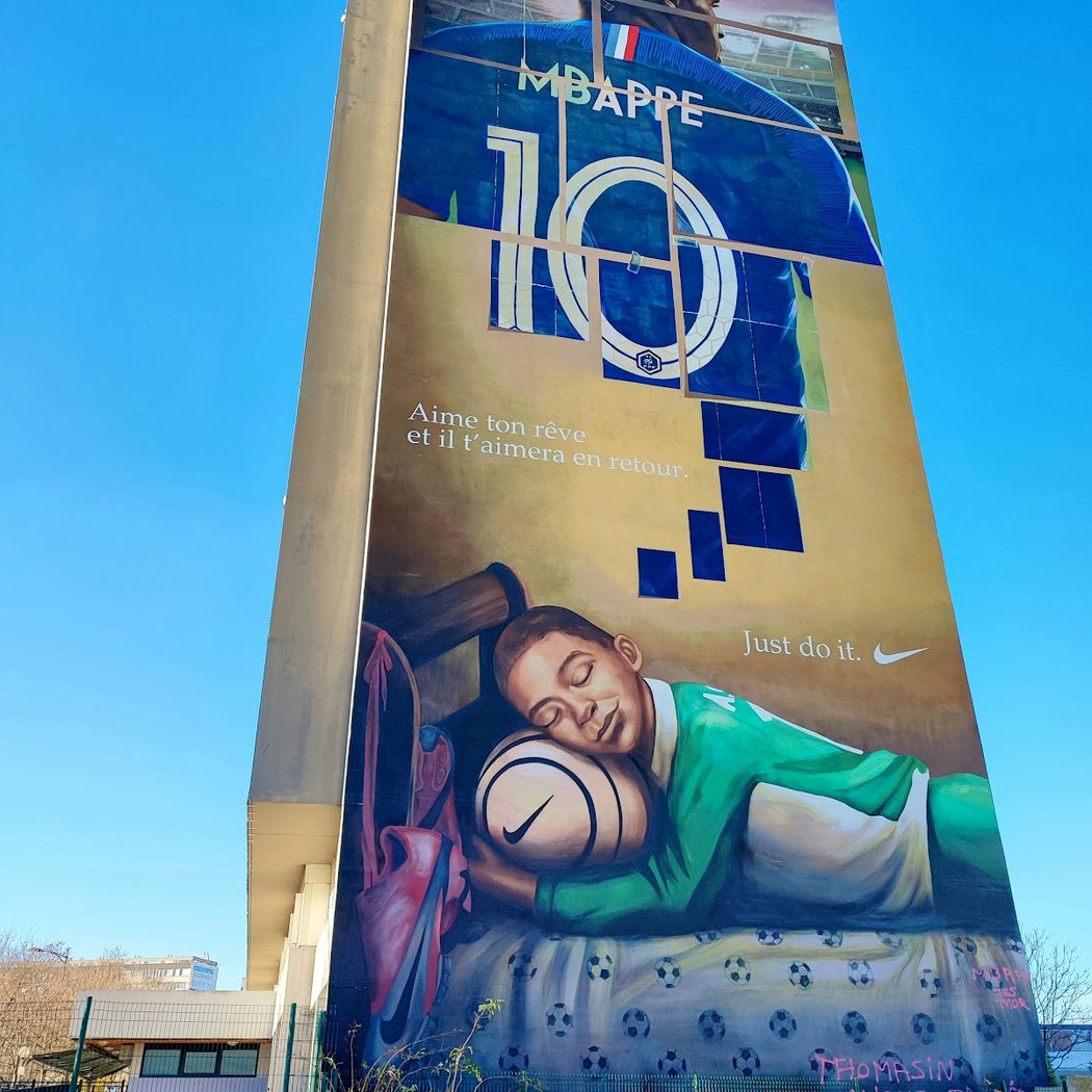 Street Art Graffiti Fresque MBAPPE Kylian 2